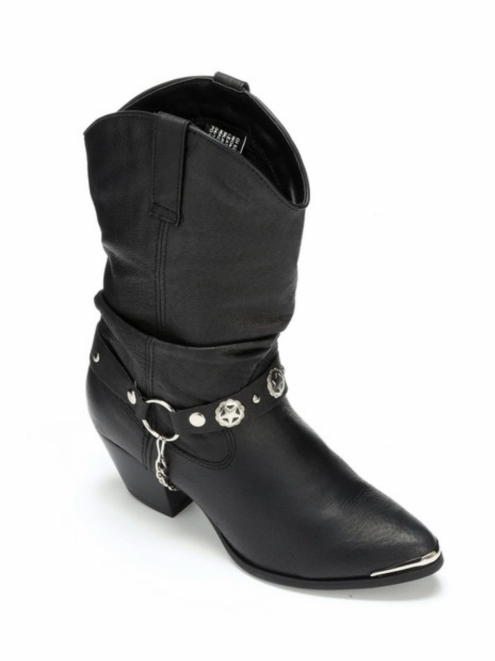 Gently Worn- Dingo Slouchy Cowgirl Boots with Studs & Chain
